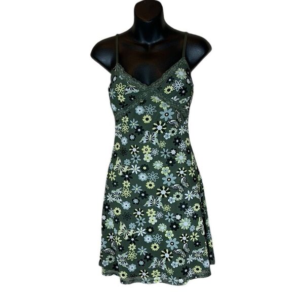 Mesh babydoll floral 70s y2k butterfly mini dress xs 1 no boundaries - Picture 1 of 5